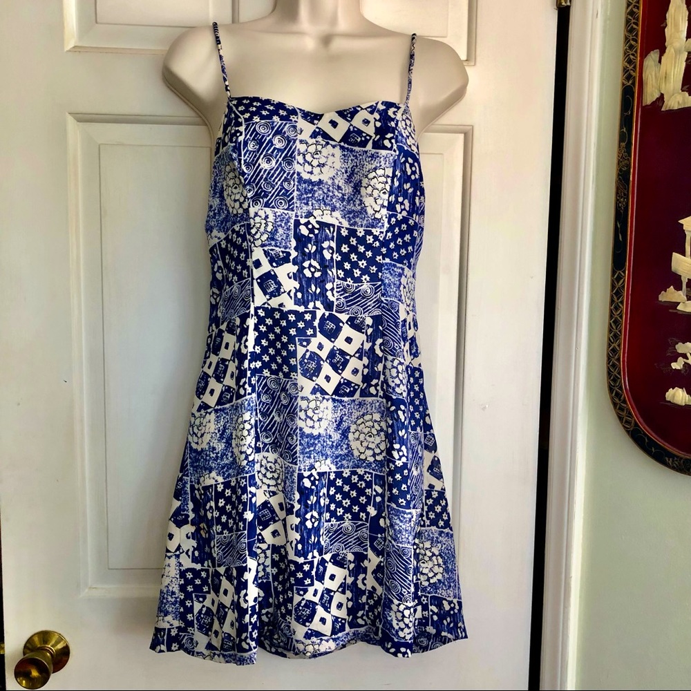 BRIGHT BLUE & WHITE DRESS